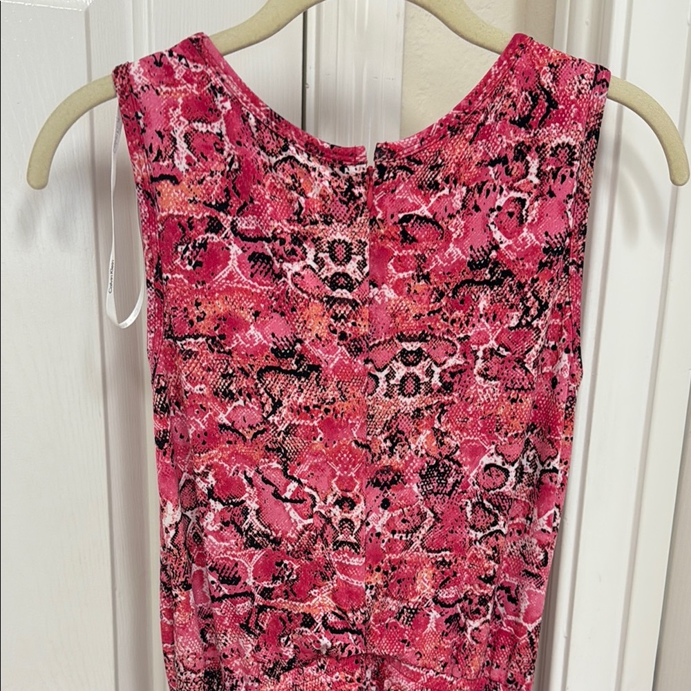 Calvin Klein Pink Animal Sleeveless Jumpsuit - Picture 8 of 9